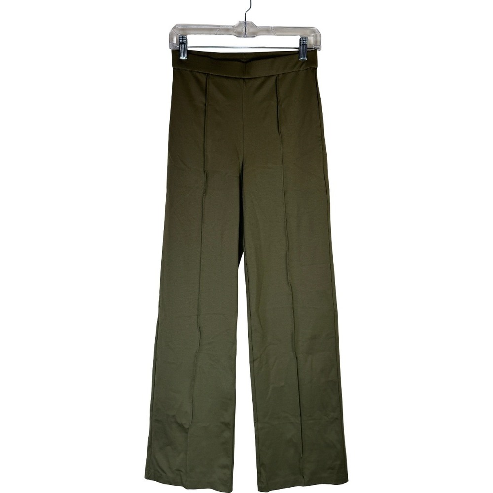 Elements Isaac Mizrahi Live Wide Leg Pants Women XXST Dried Sage Green Seam